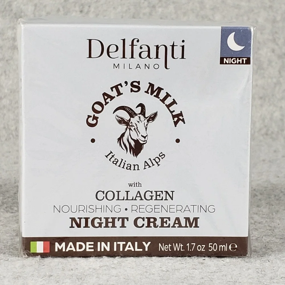 Delfanti Milano‎ Night Cream Goat Milk Collagen Regenerating 1.7oz Made in Italy